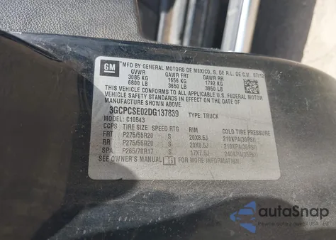 2013 Chevrolet Silverado 1500 Lt from USA, damaged, VIN 3GCPCSE02DG137839